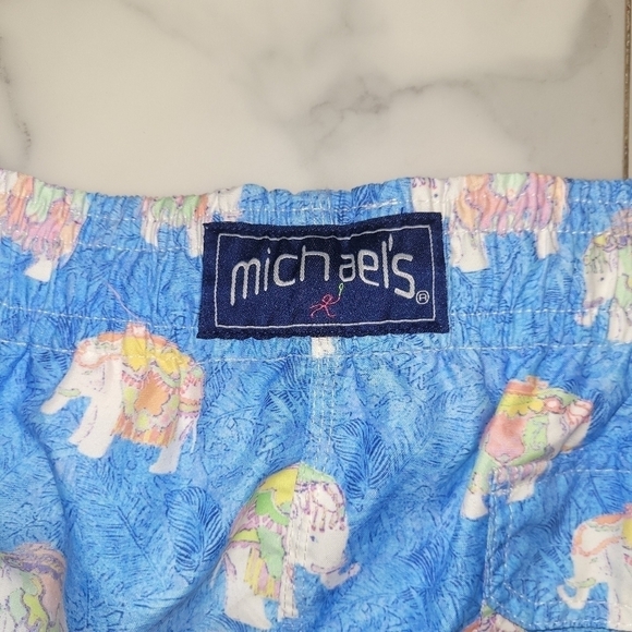 MICHAEL'S SWIMWEAR MEN'S ELEPHANTS SWIM TRUNKS SIZE L - Picture 6 of 10